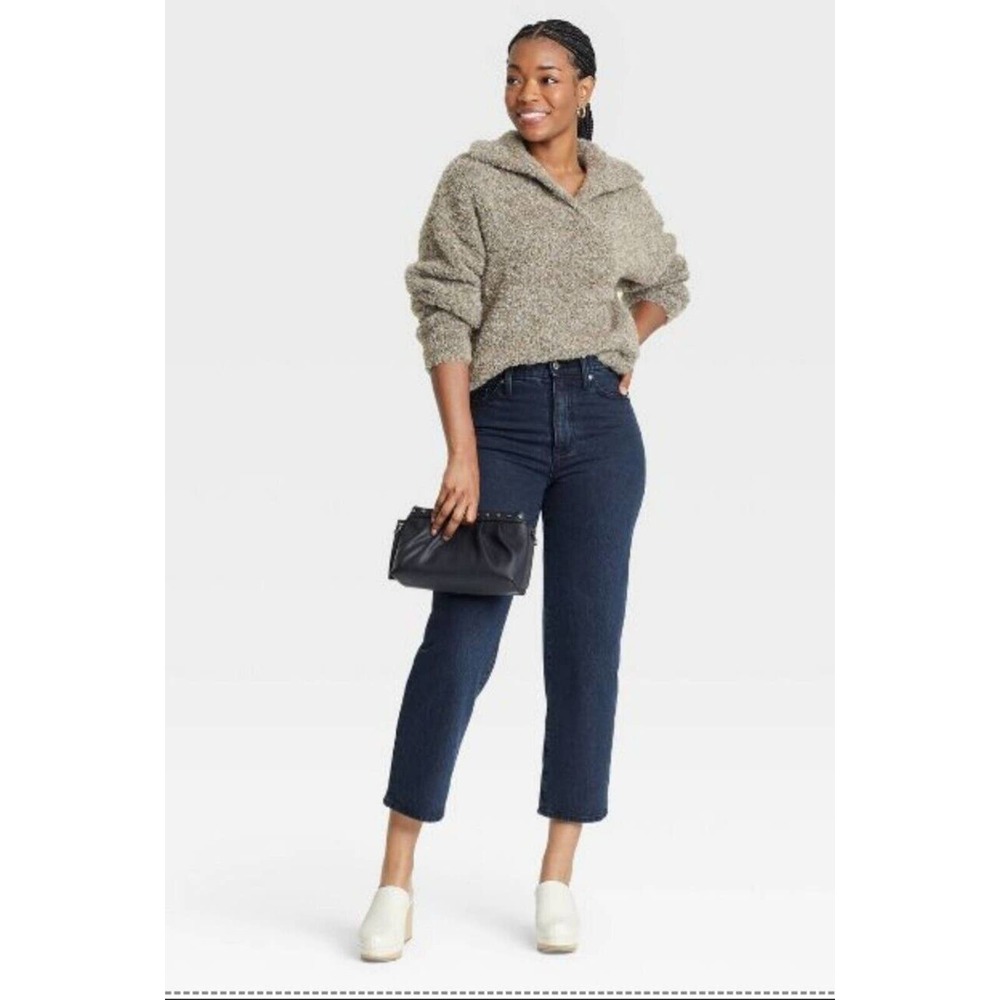Universal Thread Women's Sz 18 High-Rise Straight Fit Cropped Jeans Dark Wash